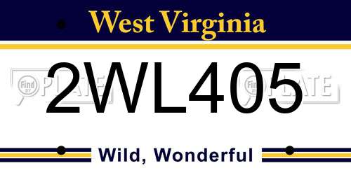2WL405 West Virginia License Plate