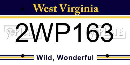 2WP163 West Virginia License Plate