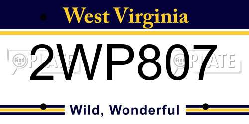 2WP807 West Virginia License Plate