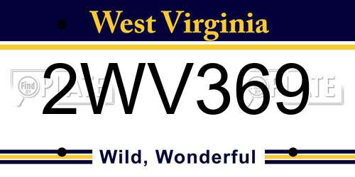 2WV369 West Virginia License Plate