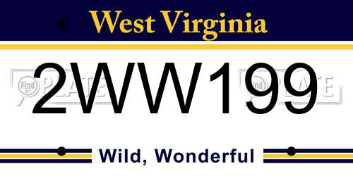 2WW199 West Virginia License Plate