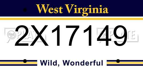 2X17149 West Virginia License Plate