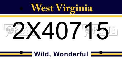2X40715 West Virginia License Plate