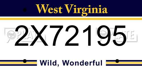 2X72195 West Virginia License Plate