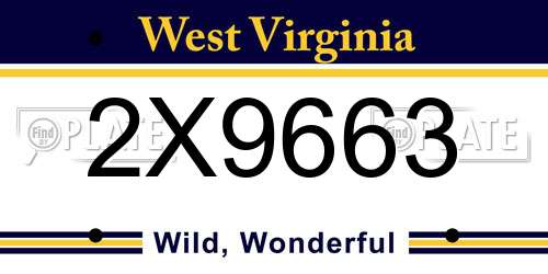 2X9663 West Virginia License Plate