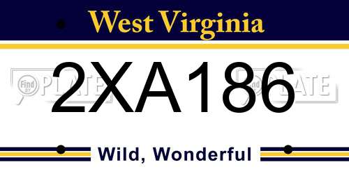2XA186 West Virginia License Plate