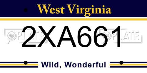 2XA661 West Virginia License Plate