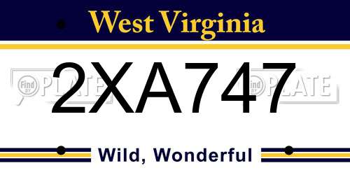 2XA747 West Virginia License Plate