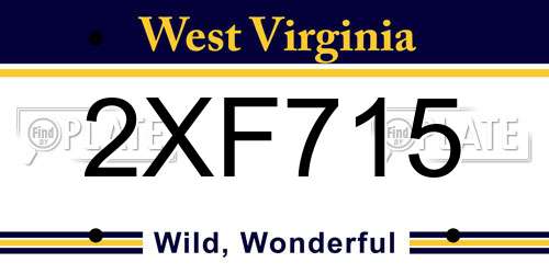 2XF715 West Virginia License Plate