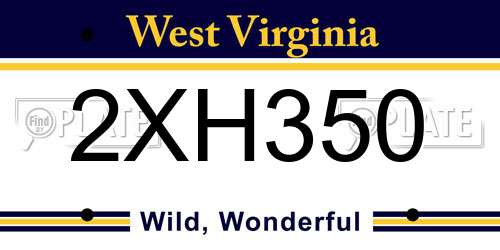 2XH350 West Virginia License Plate
