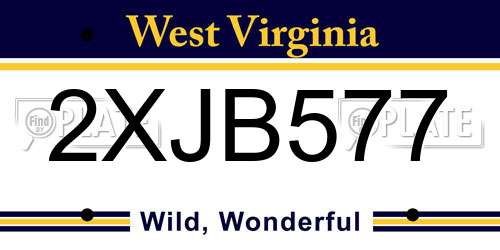 2XJB577 West Virginia License Plate
