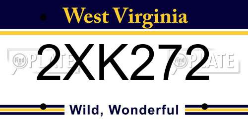 2XK272 West Virginia License Plate