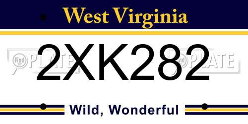 2XK282 West Virginia License Plate
