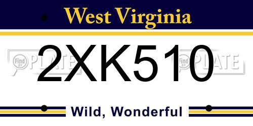 2XK510 West Virginia License Plate