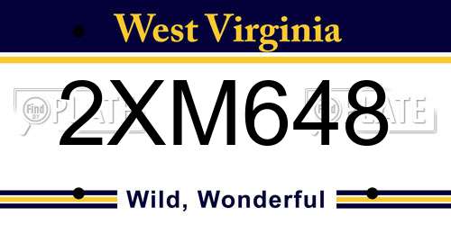 2XM648 West Virginia License Plate
