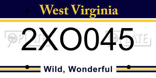 2XO045 West Virginia License Plate