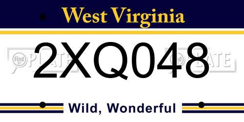 2XQ048 West Virginia License Plate