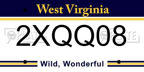 2XQQ08 West Virginia License Plate