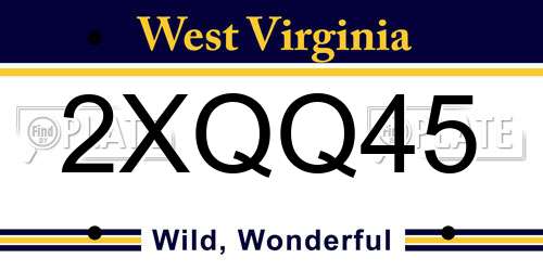 2XQQ45 West Virginia License Plate