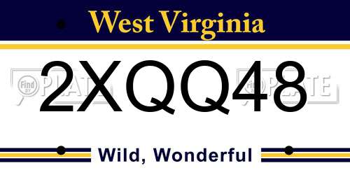 2XQQ48 West Virginia License Plate
