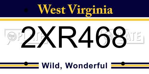 2XR468 West Virginia License Plate