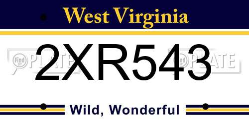 2XR543 West Virginia License Plate