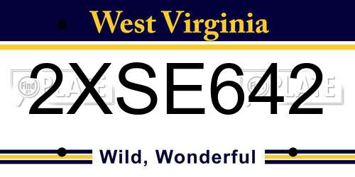 2XSE642 West Virginia License Plate