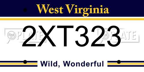 2XT323 West Virginia License Plate