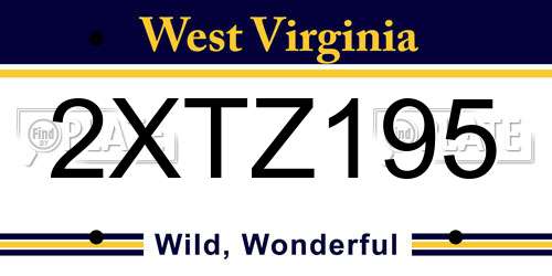2XTZ195 West Virginia License Plate