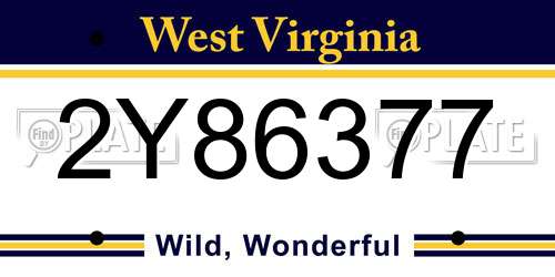 2Y86377 West Virginia License Plate