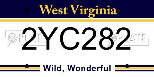 2YC282 West Virginia License Plate