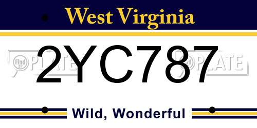 2YC787 West Virginia License Plate