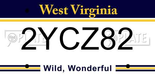 2YCZ82 West Virginia License Plate