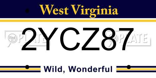 2YCZ87 West Virginia License Plate