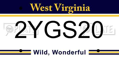 2YGS20 West Virginia License Plate