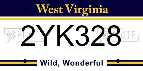 2YK328 West Virginia License Plate
