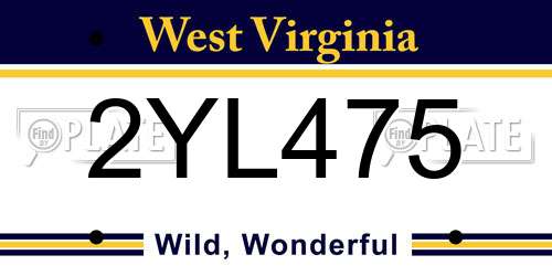 2YL475 West Virginia License Plate