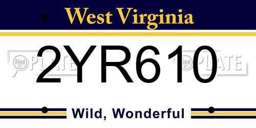 2YR610 West Virginia License Plate