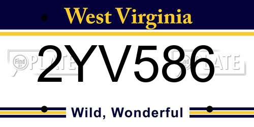 2YV586 West Virginia License Plate