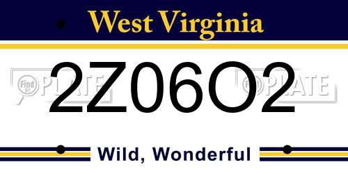 2Z06O2 West Virginia License Plate