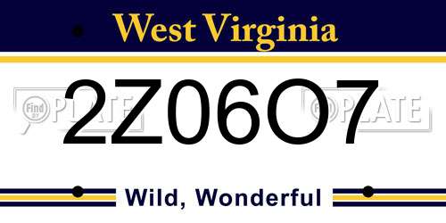 2Z06O7 West Virginia License Plate