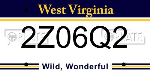 2Z06Q2 West Virginia License Plate