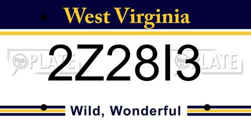 2Z28I3 West Virginia License Plate