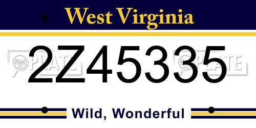 2Z45335 West Virginia License Plate