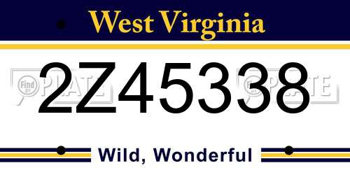 2Z45338 West Virginia License Plate