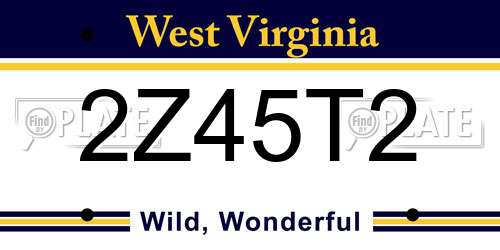2Z45T2 West Virginia License Plate