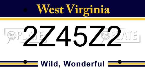 2Z45Z2 West Virginia License Plate