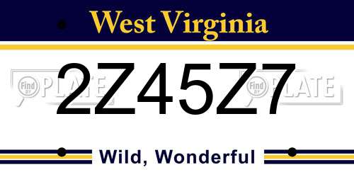 2Z45Z7 West Virginia License Plate