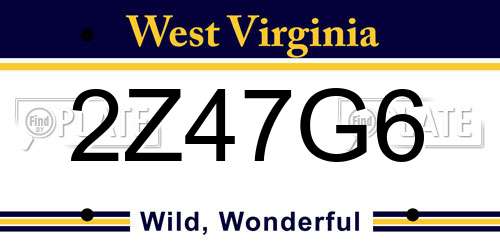 2Z47G6 West Virginia License Plate