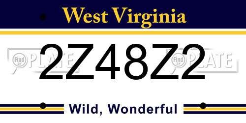 2Z48Z2 West Virginia License Plate